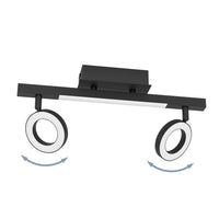 Spot Moderno Cardillio 2 In Alluminio Nero 2 Luci Led 3,2W 3000K Ip20