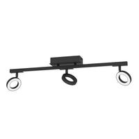 Spot Moderno Cardillio 2 In Alluminio Nero 3 Luci Led 3,2W 3000K Ip20