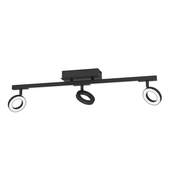 Spot Moderno Cardillio 2 In Alluminio Nero 3 Luci Led 3,2W 3000K Ip20