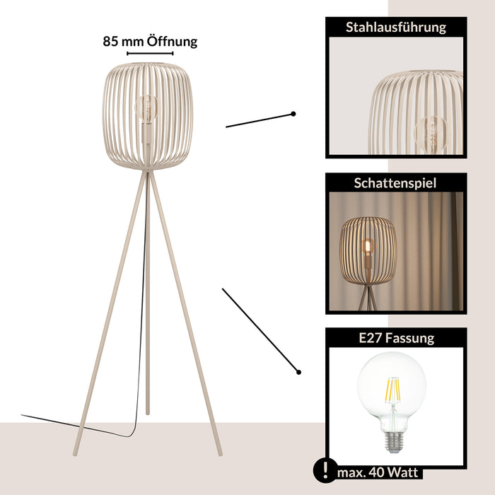 Piantana Minimal Romazzina Acciaio Sabbia 1 Luce E27