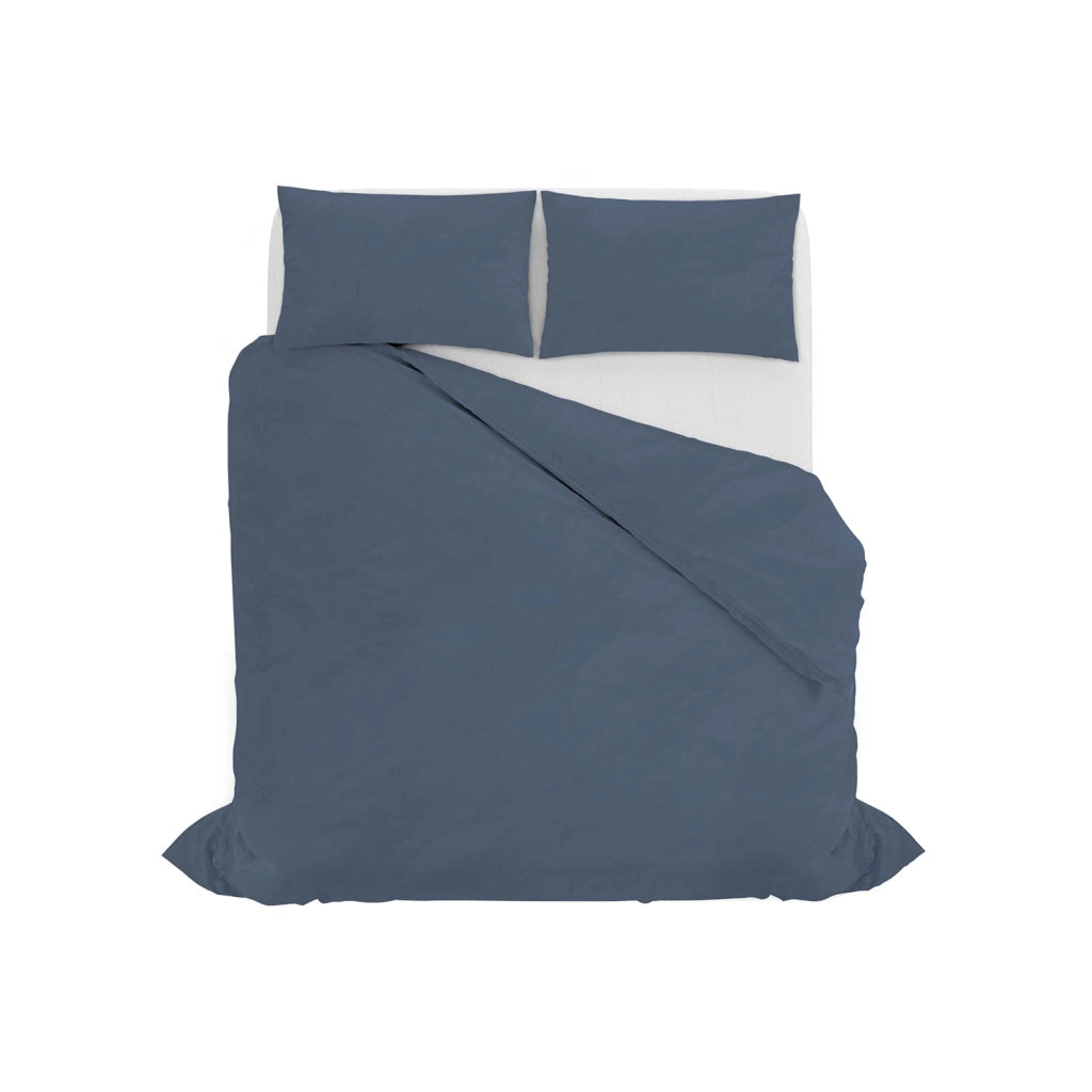 Copripiumino Matrimoniale con Sacco e Federe Linea Water Washed Blu