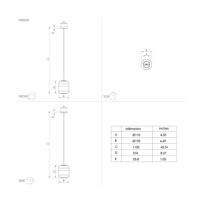 Lampadario Contemporaneo Maryvilla 1 Luce Acciaio Nero