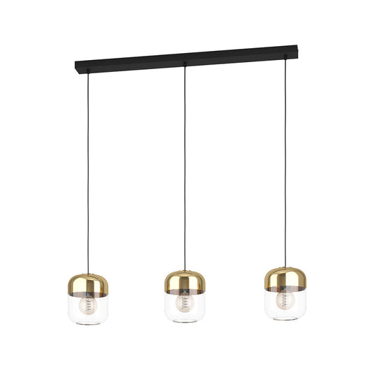 Lampadario Contemporaneo Maryvilla 3 Luci Acciaio Nero