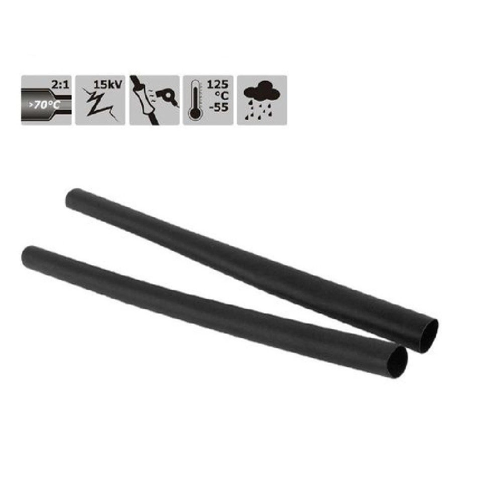 Trade Shop - Set 10 Pz Guaine Termorestringenti Tubi Termoretrattili Neri 3x120mm Cavi 57062 -