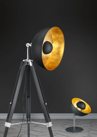 Piantana da Interno  E27 in Legno naturale Nero Opaco