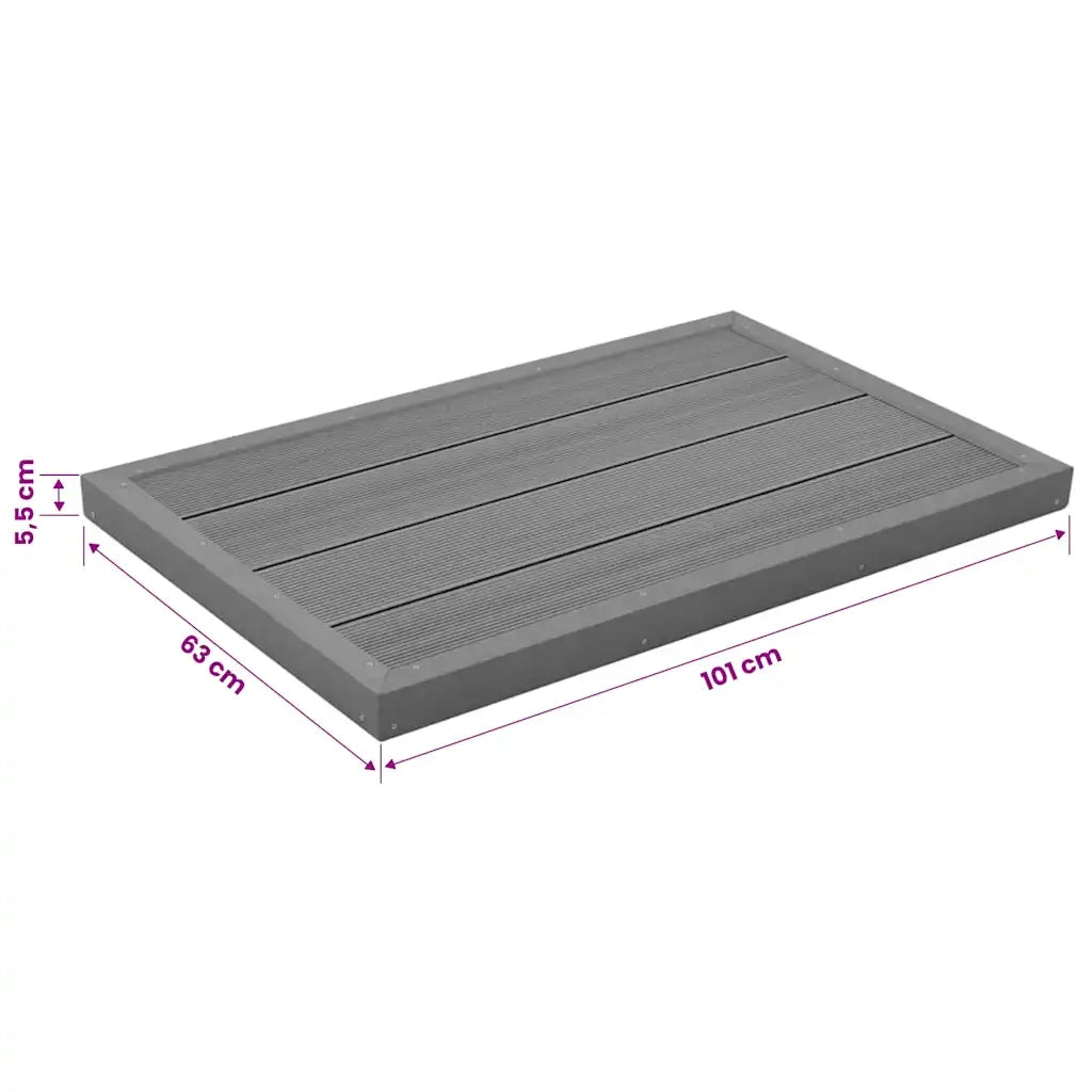 Elemento da pavimento per doccia solare Grigio 101x63x5,5 cm WPC 45016