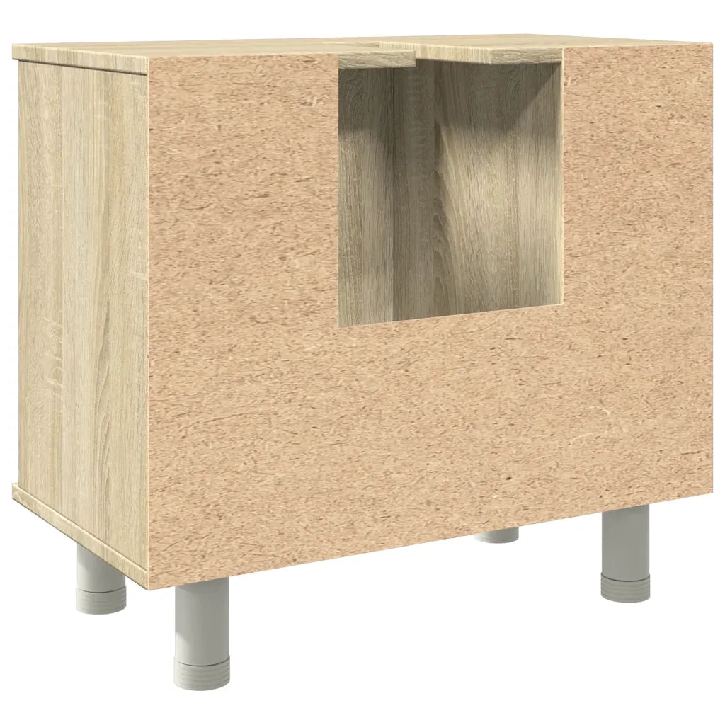 Mobiletto da bagno salvaspazio di design 60 x 32 x 53 cm realizzato in legno composito di rovere Sonoma 02_0050775