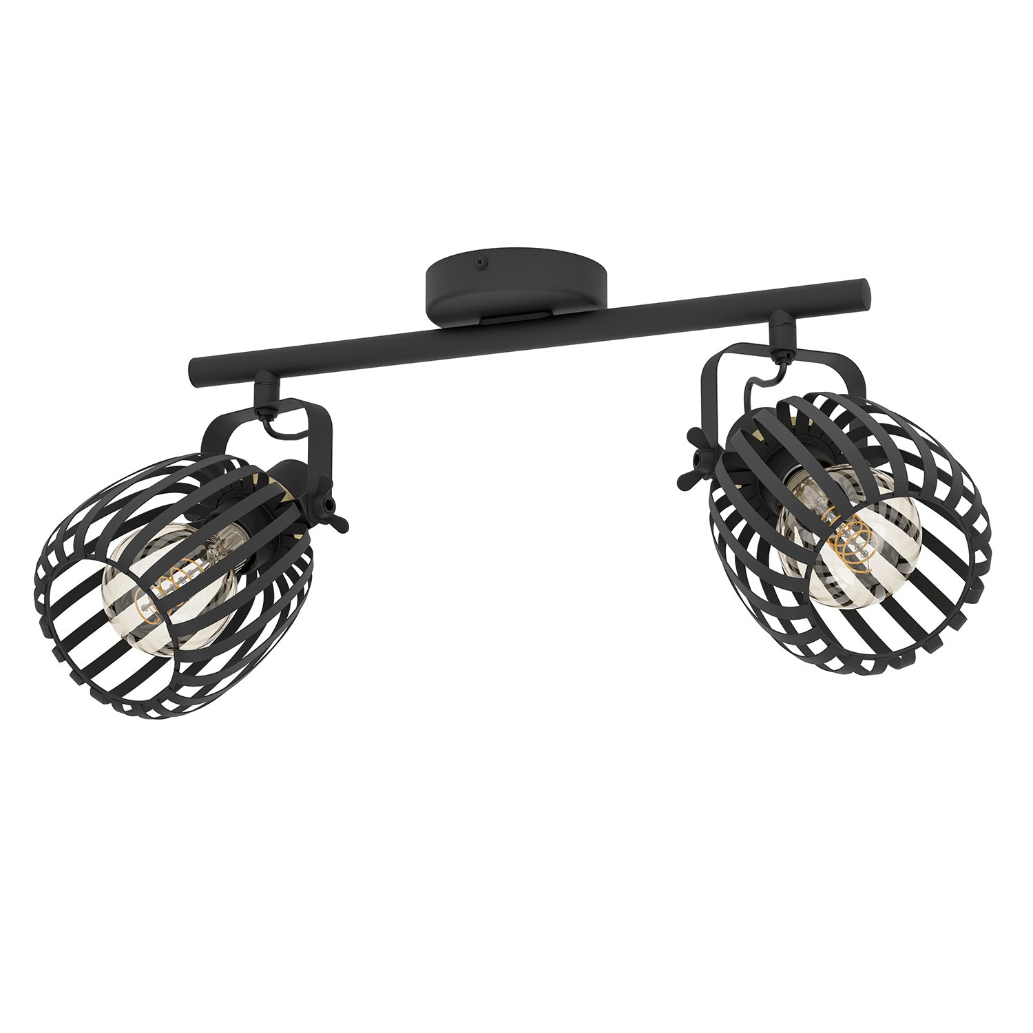 Spot Contemporaneo Girona In Acciaio Nero 2 Luci E27 40W Ip20