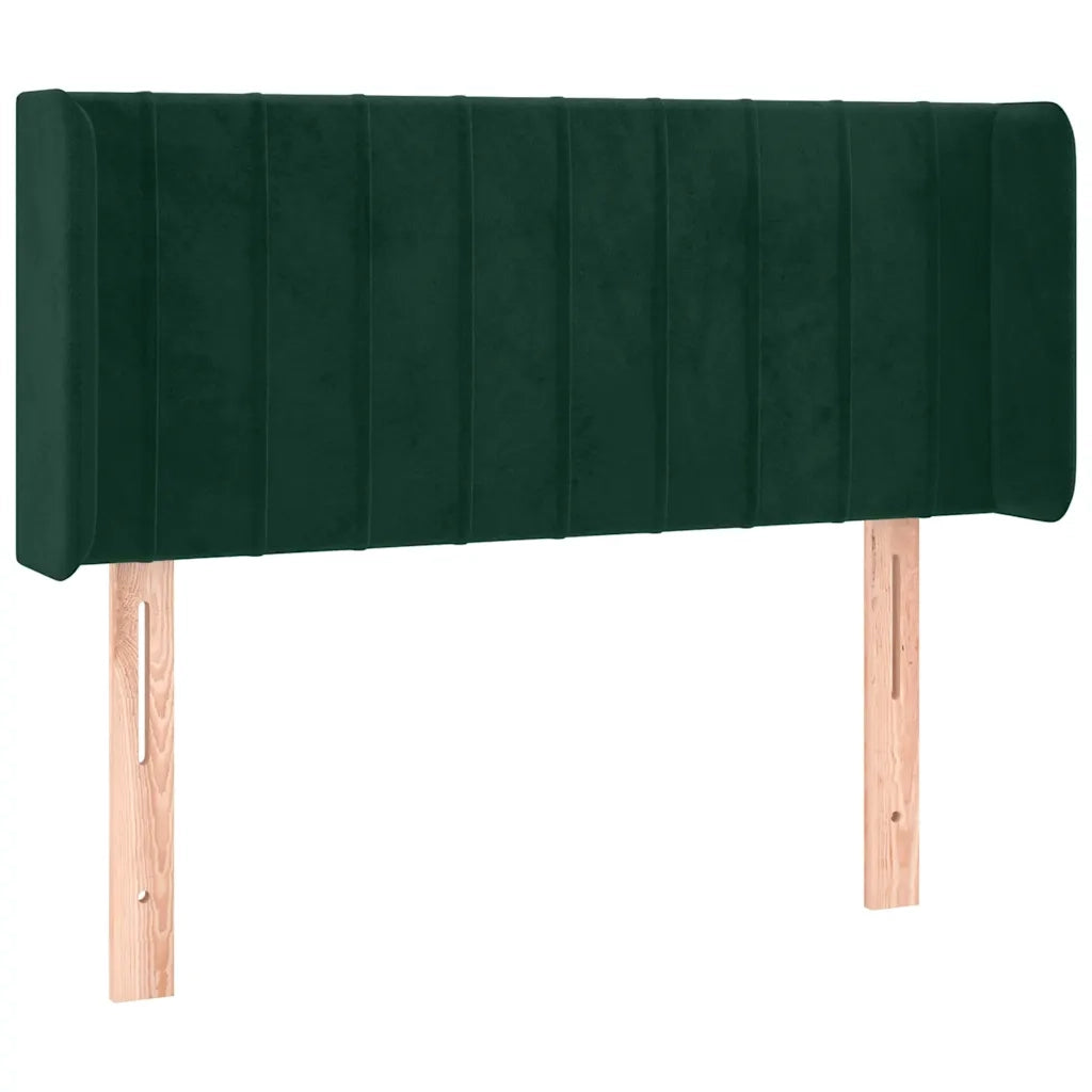 Testiera | Testata ad Orecchio Verde Scuro 103x16x78/88 cm in Velluto