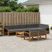 Set di divani da esterno con cuscino 9 pcs Naturale e Antracite 3382685