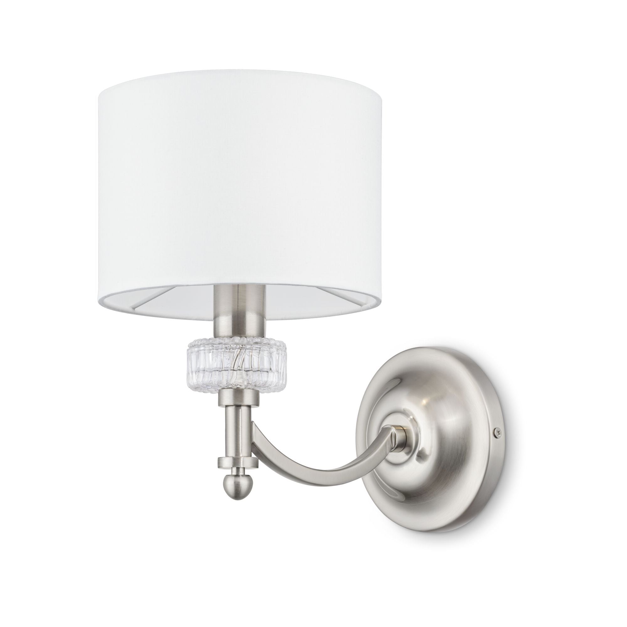 Lampada da parete Neoclassic in Metallo e Vetro Alicante Nickel