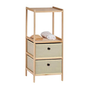 Mobile Scaffale 2 Cassetti Legno e Tela 32 x 26 H 72,5 cm Casa Bagno Cameretta