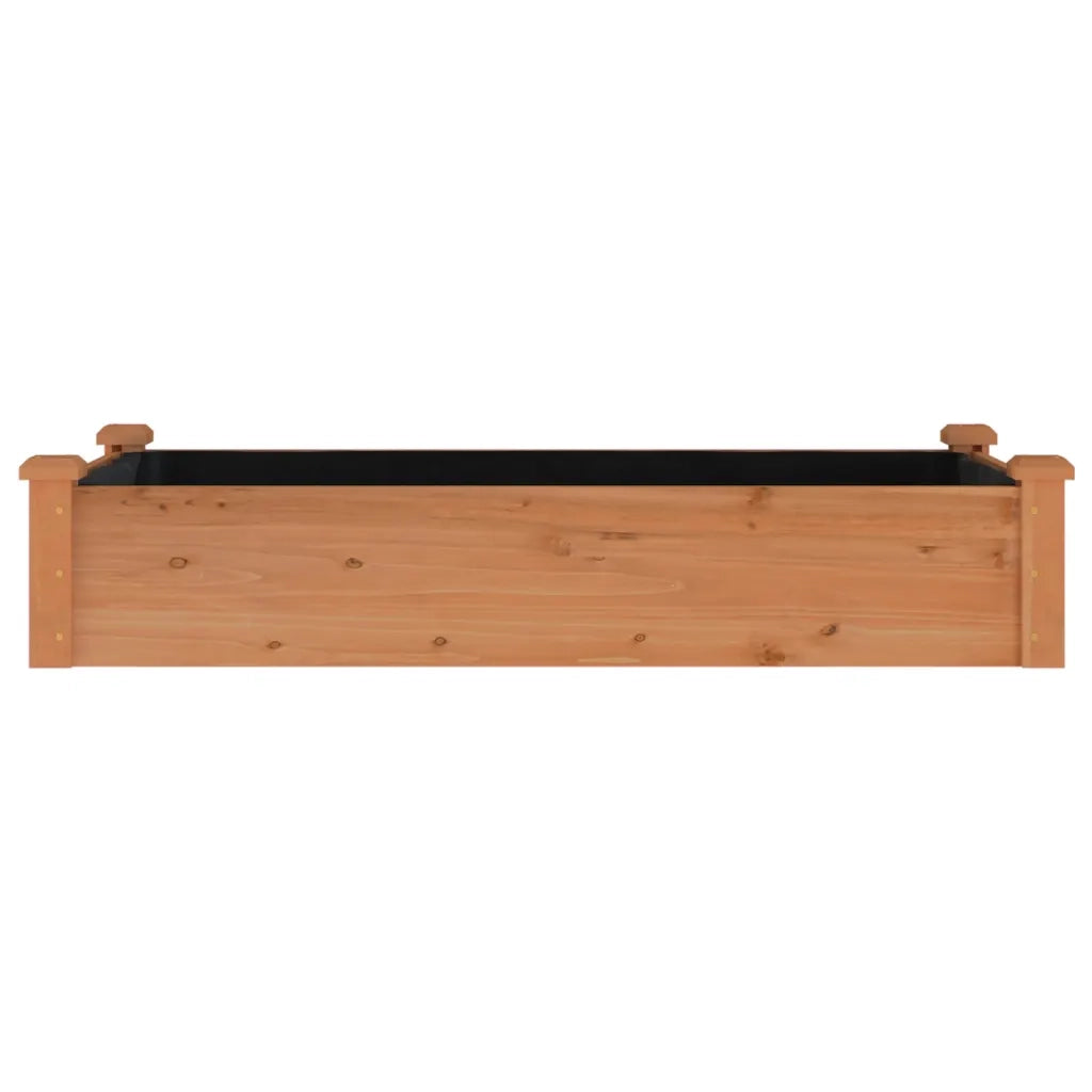 Fioriera Giardino con Fodera Marrone 120x60x25cm Massello Abete 364290