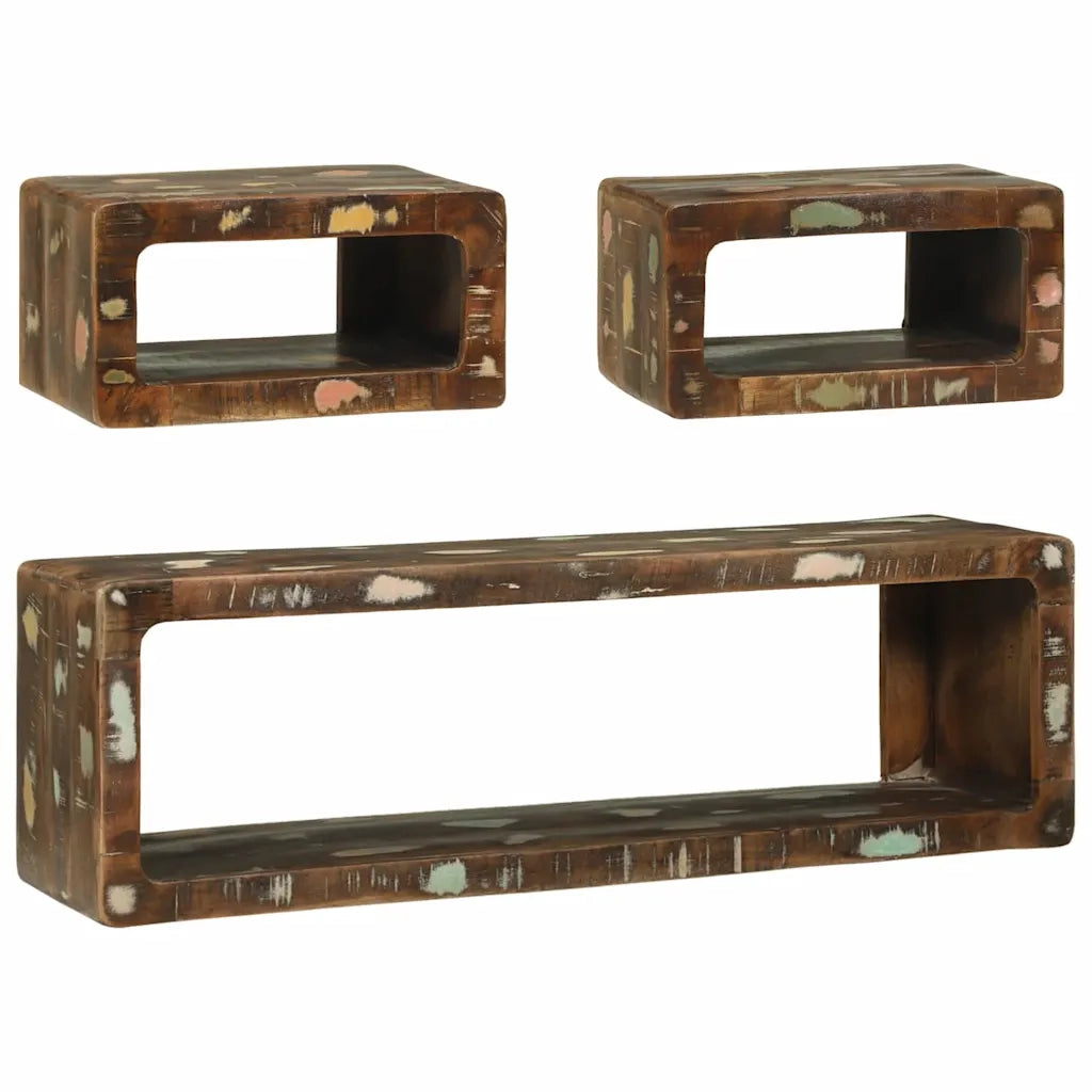Set mobile TV 3 pcs Multicolore Legno massello di recupero 4104540