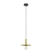 Lampadario A Sospensione Moderno Escandell Acciaio Nero Ottone 1 Luce E27