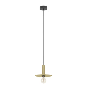 Lampadario A Sospensione Moderno Escandell Acciaio Nero Ottone 1 Luce E27