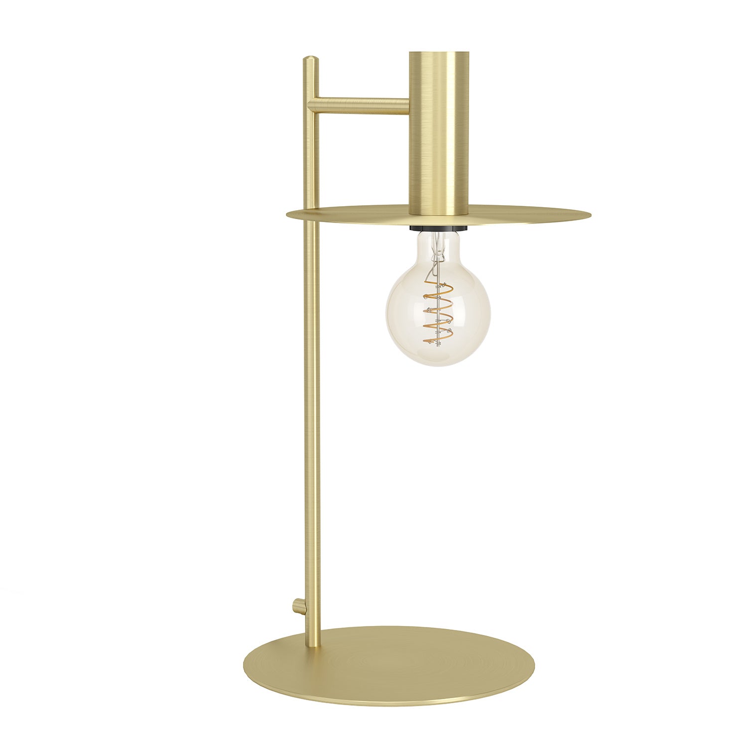 Lampada Da Tavolo Moderna Escandell Acciaio Ottone Spazzolato 1 Luce E27