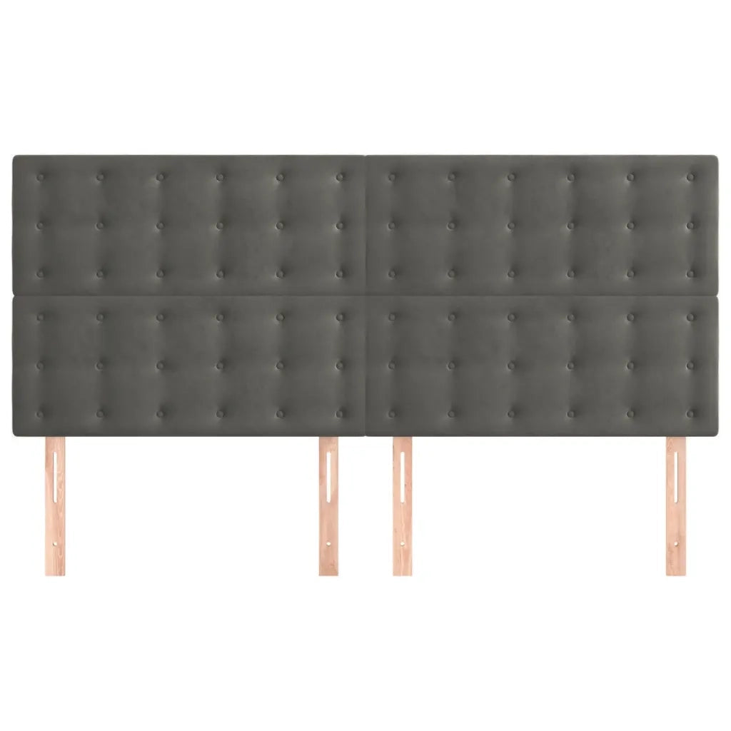 Testiera Grigio Scuro 160x5x118/128 cm Velluto 3116821
