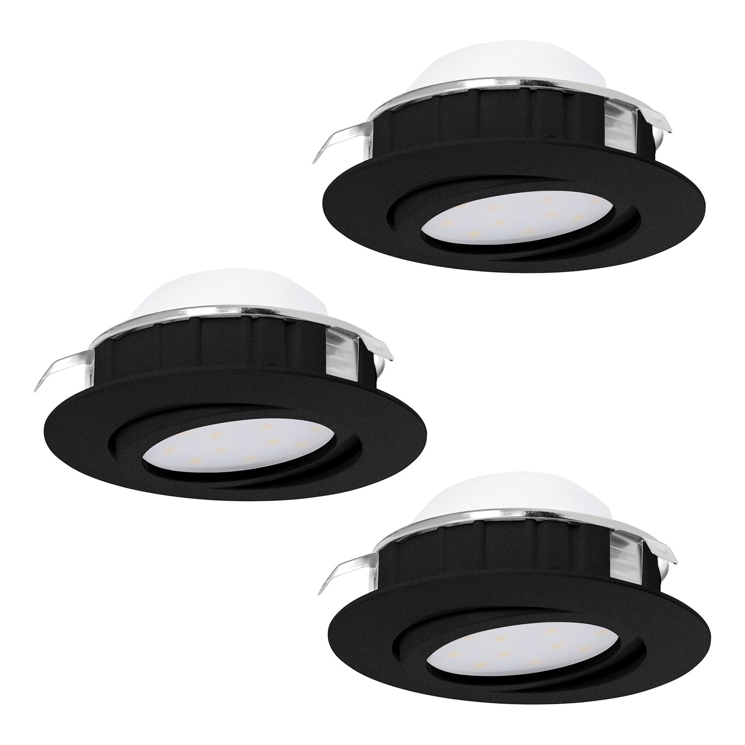 Faretto Ad Incasso Contemporaneo Pineda Policarbonato Nero 3 Luci Led 5,5W