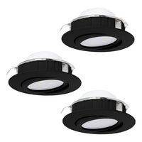 Faretto Ad Incasso Contemporaneo Pineda Policarbonato Nero 3 Luci Led 5,5W