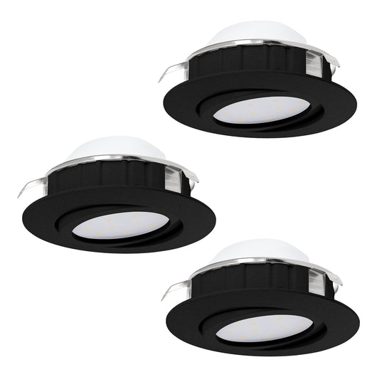 Faretto Ad Incasso Contemporaneo Pineda Policarbonato Nero 3 Luci Led 5,5W