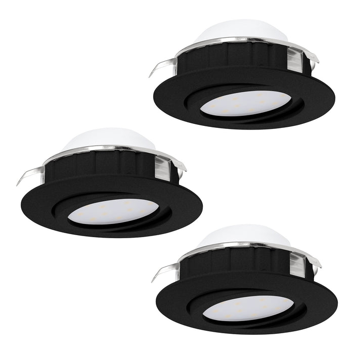 Faretto Ad Incasso Contemporaneo Pineda Policarbonato Nero 3 Luci Led 5,5W