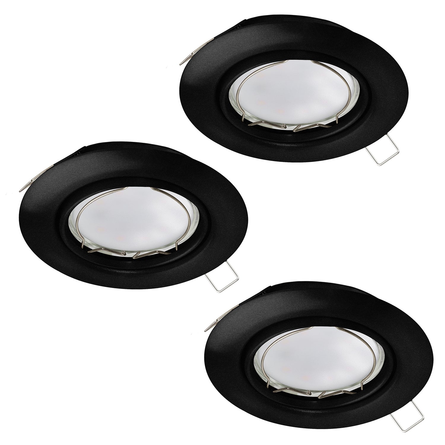 Faretto Ad Incasso Moderno Peneto In Acciaio Nero 3 Luci Gu10 4,6W
