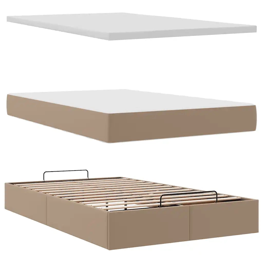 Struttura Letto Pouf con Materasso 120x190 cm Similpelle 3312995