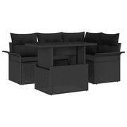 Set Divano da Giardino 5 pcs Nero Rattan in Polipropilene 3357016