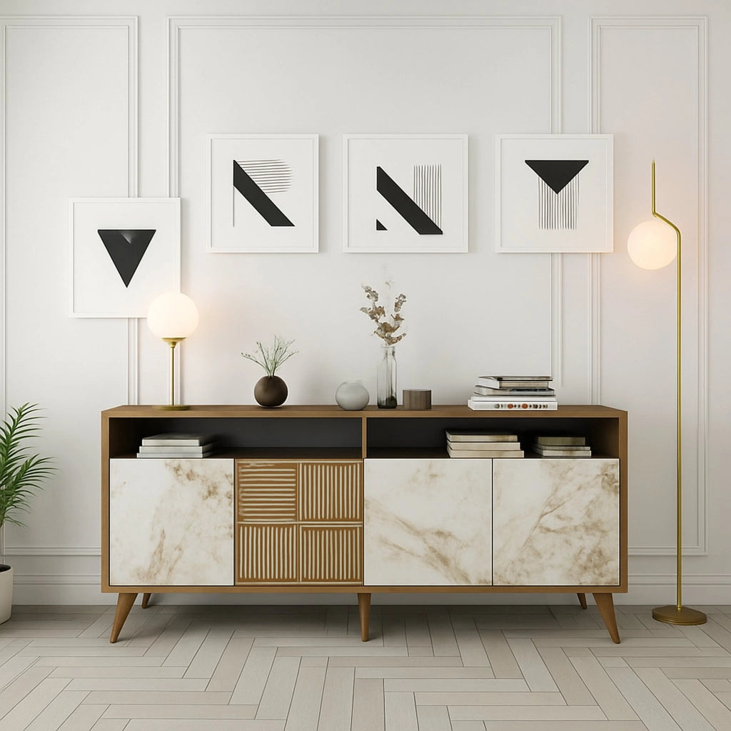 Madia Benjamin, Credenza Cassetti, 160x35x78h cm Marrone Noce