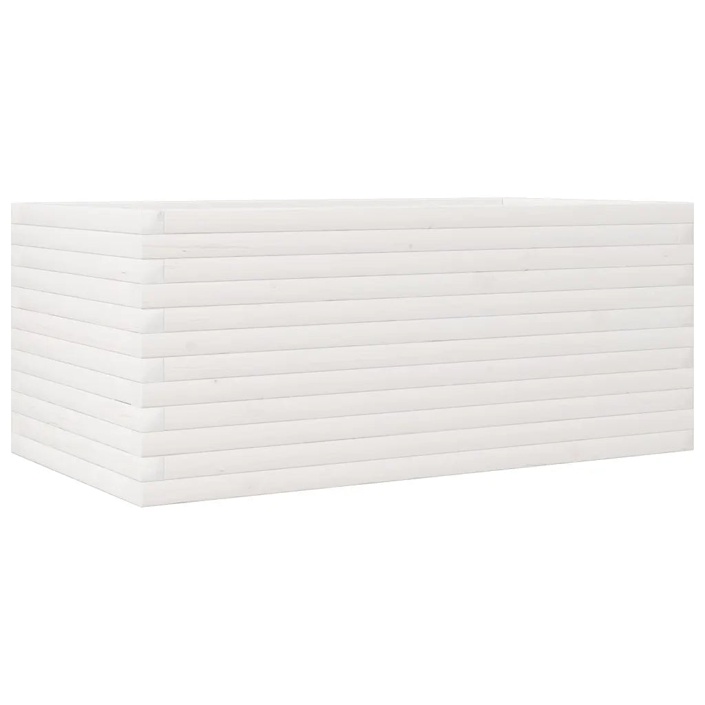Fioriera da Giardino Bianca 110x60x46 cm Legno Massello di Pino 3282460