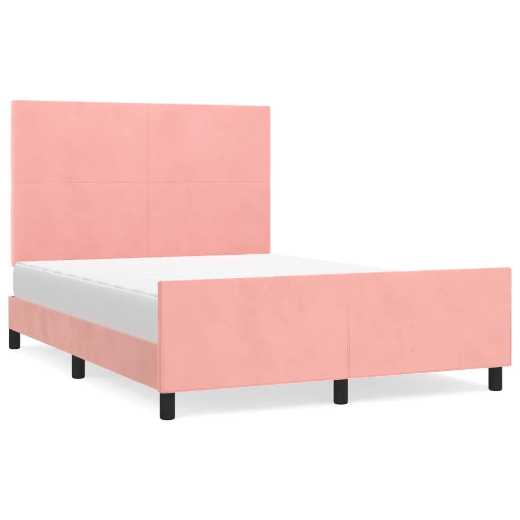 Giroletto con Testiera Rosa 140x190 cm in Velluto 3125634