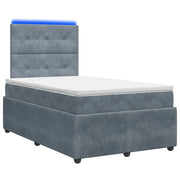 Letto Box Spring LED con Materasso Grigio Scuro 120 x 200 cm 3456048