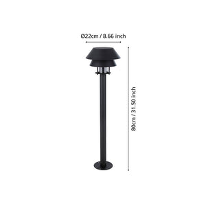 Paletto Esterno Moderno Chiappera Acciaio Bianco 1 Luce E27