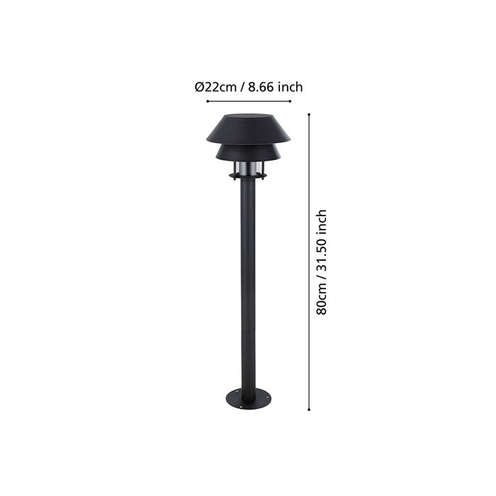 Paletto Esterno Moderno Chiappera Acciaio Bianco 1 Luce E27