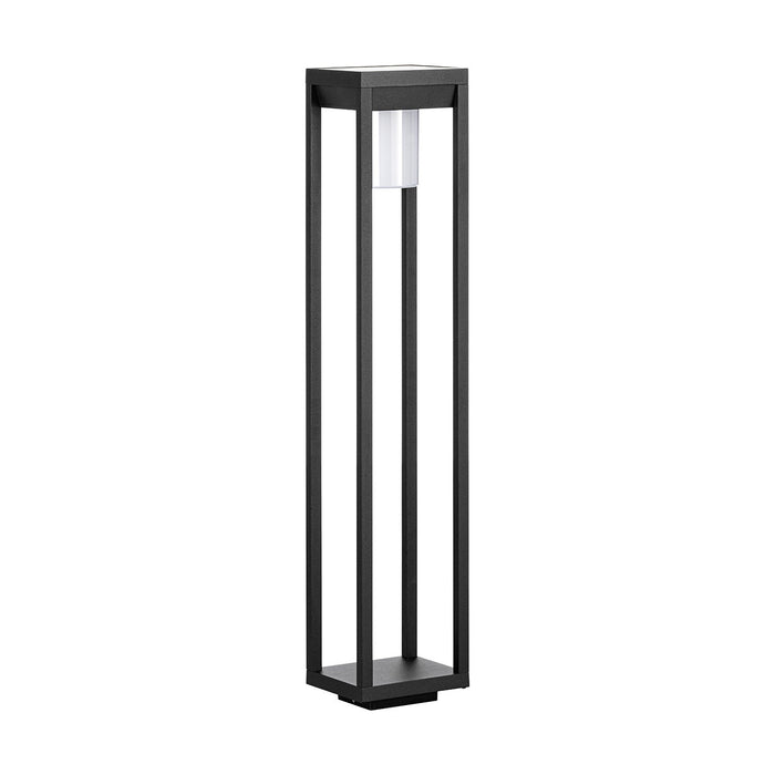 Piantana Esterno Contemporaneo Martano Alluminio Nero Policarbonato Bianco Led