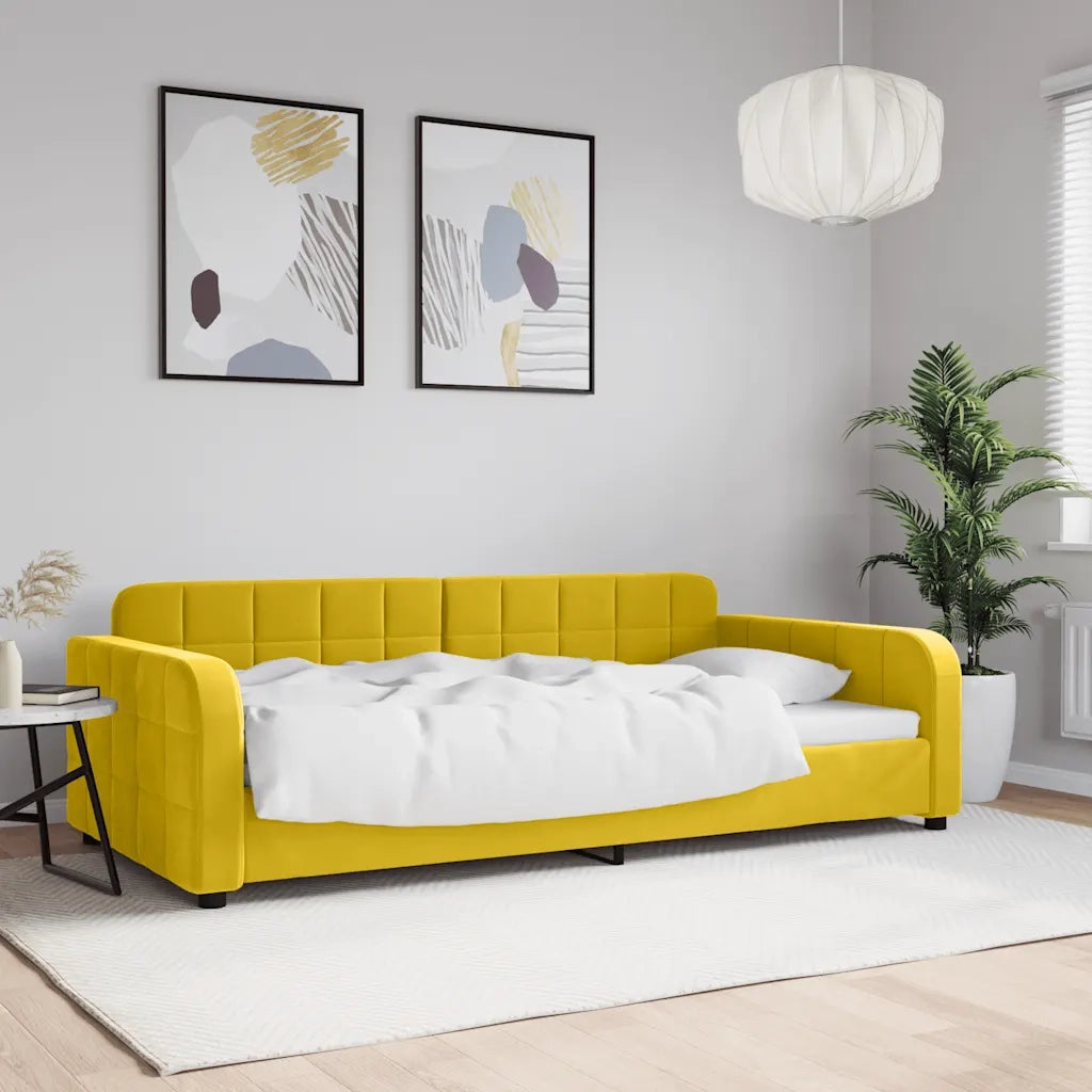 Letto da Giorno Giallo 100x200 cm in Velluto 354070