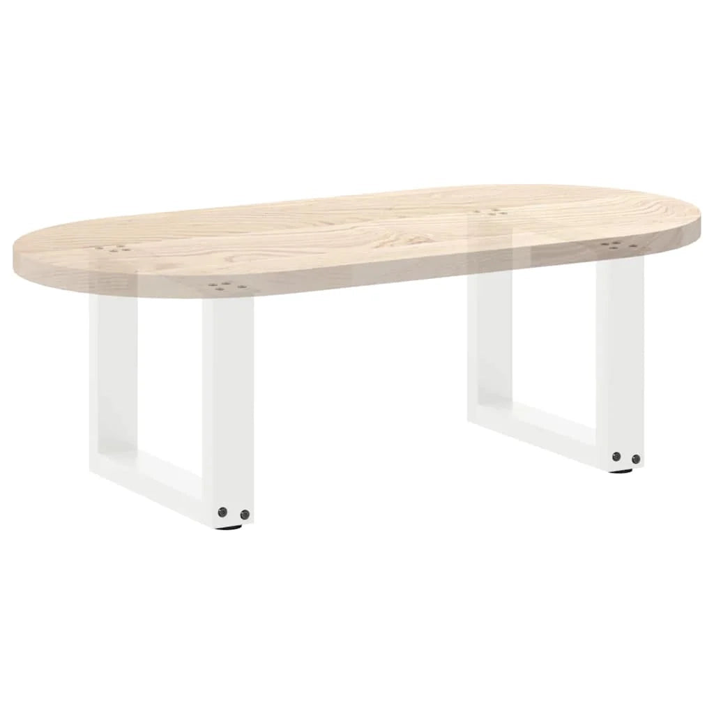 Set di 2 gambe robuste per tavolino da caffè a forma di U 40 x 30 cm con piedini regolabili design moderno acciaio bianco 02_0057373