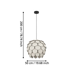 Lampadario A Sospensione Moderno Mattanza Acciaio Nero Legno 1 Luce E27