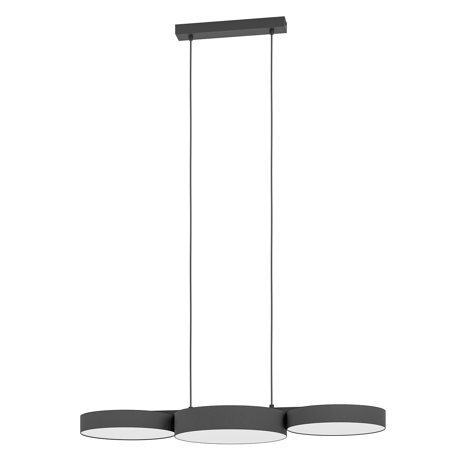 Lampadario A Sospensione Moderno Barbano-Z Acciaio Nero 3 Luci Led 7,5W 2550Lm