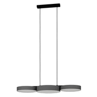 Lampadario A Sospensione Moderno Barbano-Z Acciaio Nero 3 Luci Led 7,5W