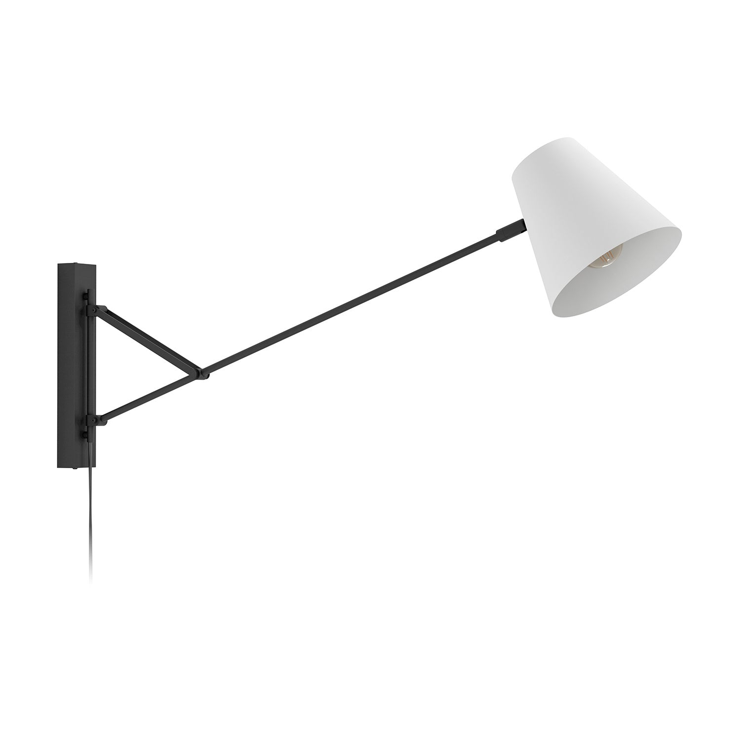 Applique Minimal Forcadet Acciaio Nero 1 Luce E27