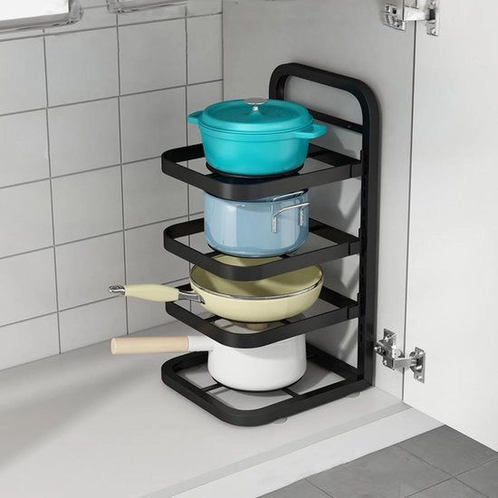 Organizzatore di cassetti per pentole e padelle / rack per organizzare pentole e padelle / cassetti per pentole e padelle con rack di organizzazione