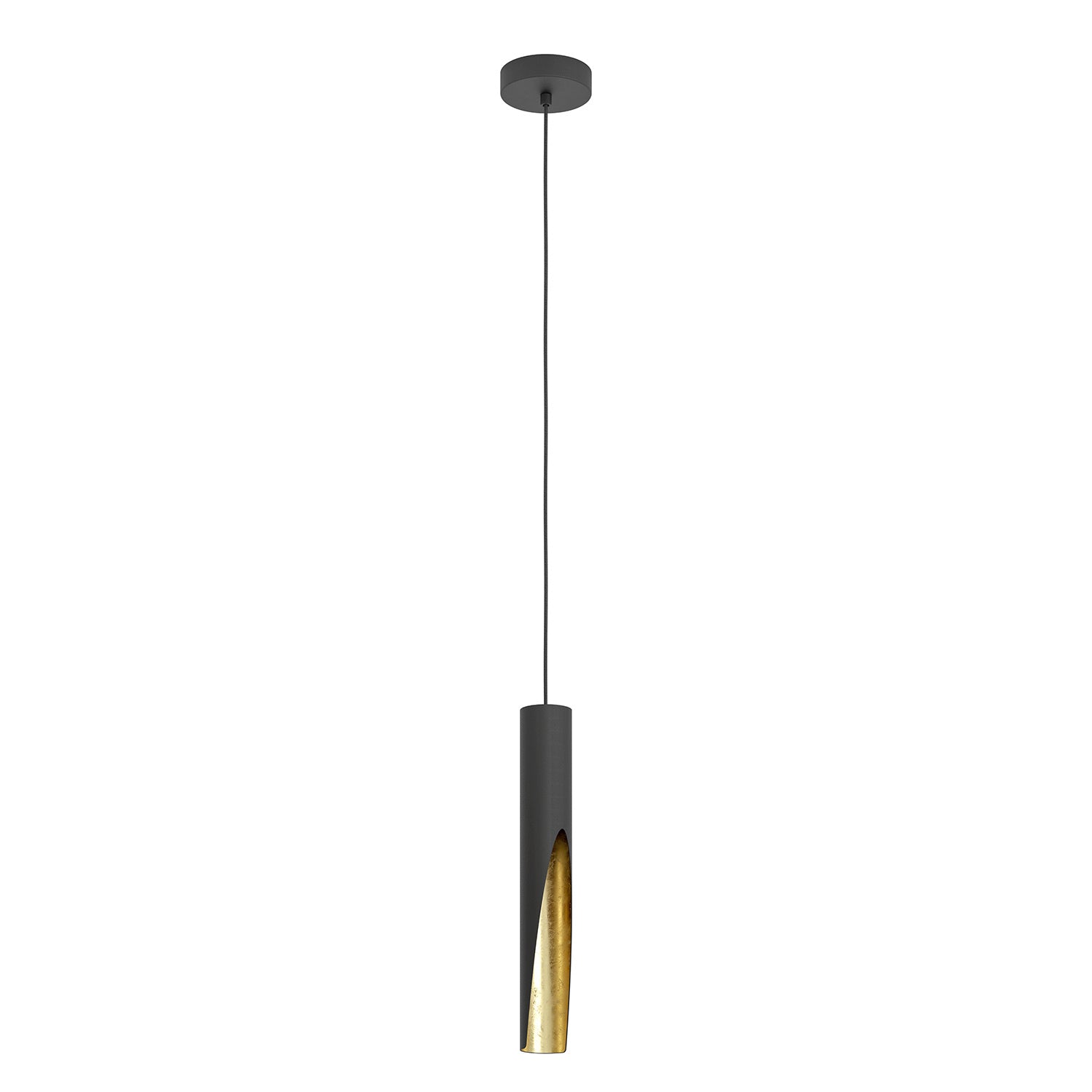 Lampadario A Sospensione Moderno Barbotto Acciaio Nero Oro 1 Luce Gu10 4,5W