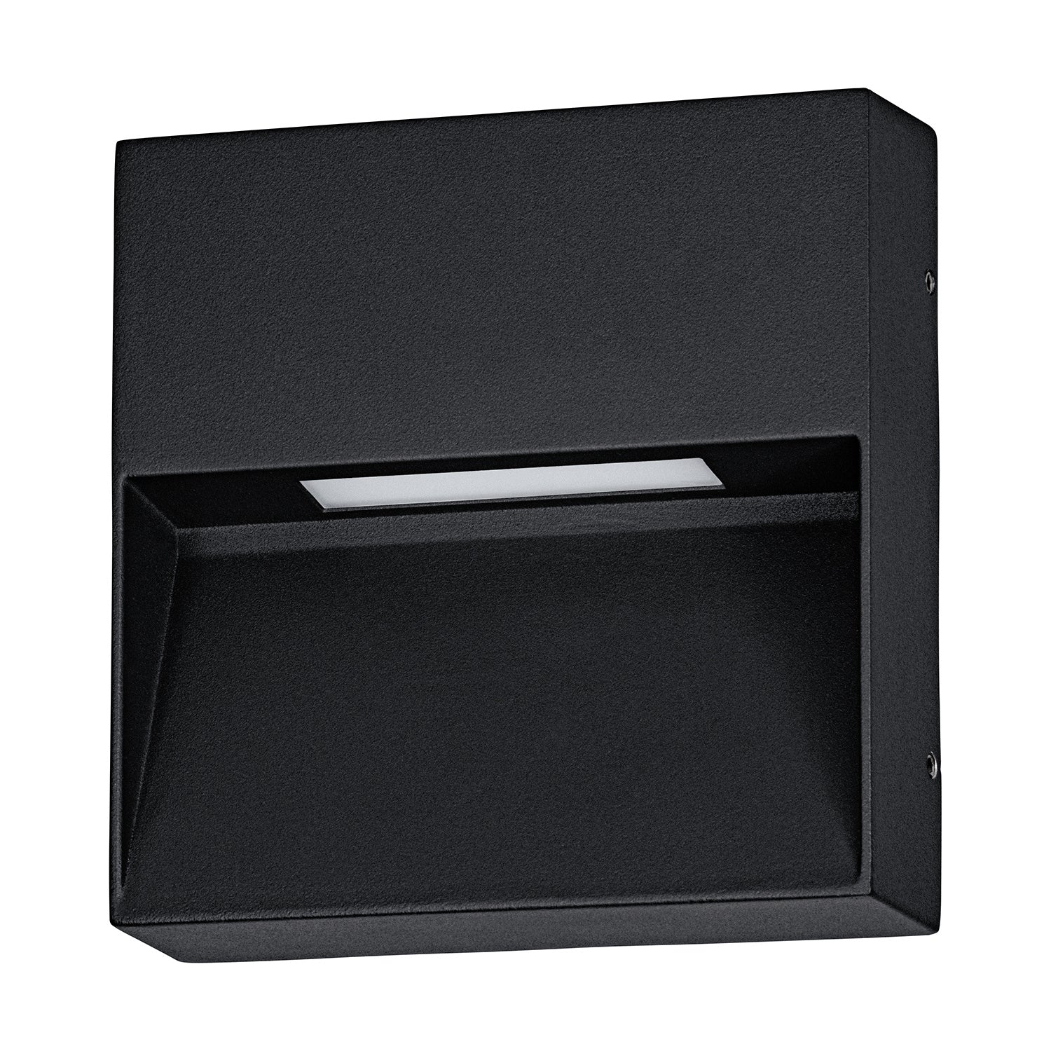 Applique Quadrata Esterno Maruggio Alluminio Nero E Policarbonato Trasp Led