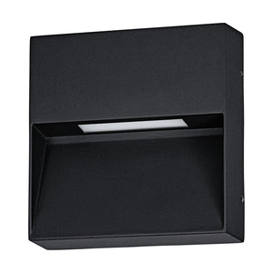 Applique Quadrata Esterno Maruggio Alluminio Nero E Policarbonato Trasp Led
