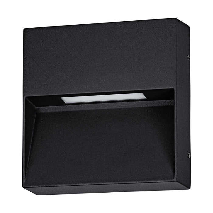 Applique Quadrata Esterno Maruggio Alluminio Nero E Policarbonato Trasp Led