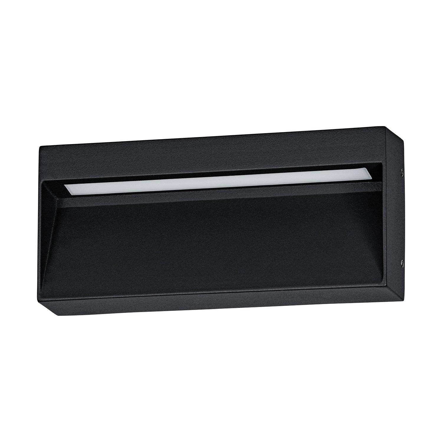 Applique Rettangolare Esterno Maruggio Alluminio Nero E Policarbonato Trasp Led