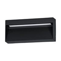 Applique Rettangolare Esterno Maruggio Alluminio Nero E Policarbonato Trasp Led