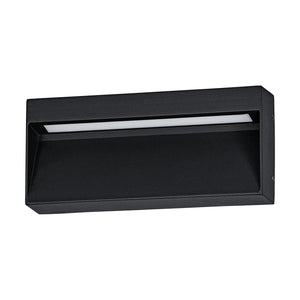 Applique Rettangolare Esterno Maruggio Alluminio Nero E Policarbonato Trasp Led